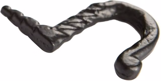 Hammer and Tongs Twisted Nail Hook in Matt Black Powder-Coated Iron, W: 5 mm, H: 40 mm