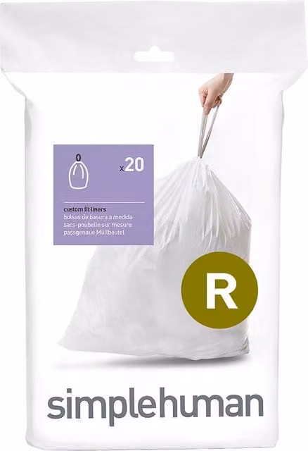 Simplehuman Custom Fit Bin Liners R / 20 in White