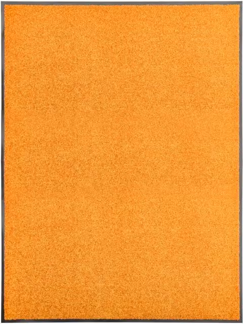 Berkfield Home Washable Non-Slip Orange Doormat W: 90 cm, D: 120 cm – 1
