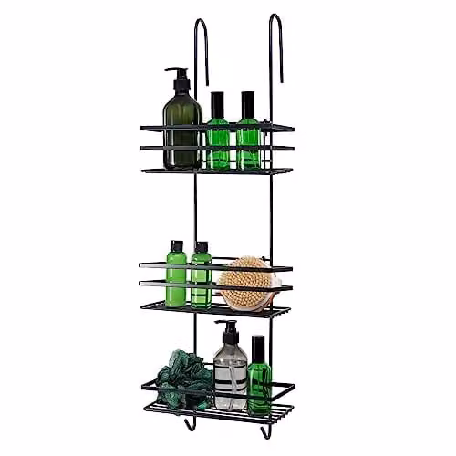Direct Online Houseware 3 Tier Hanging Shower Caddy and Organiser, Black Metal – 1