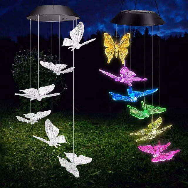 Geezy Solar LED Wind Chimes with Dusk Sensor in Multicolour and White