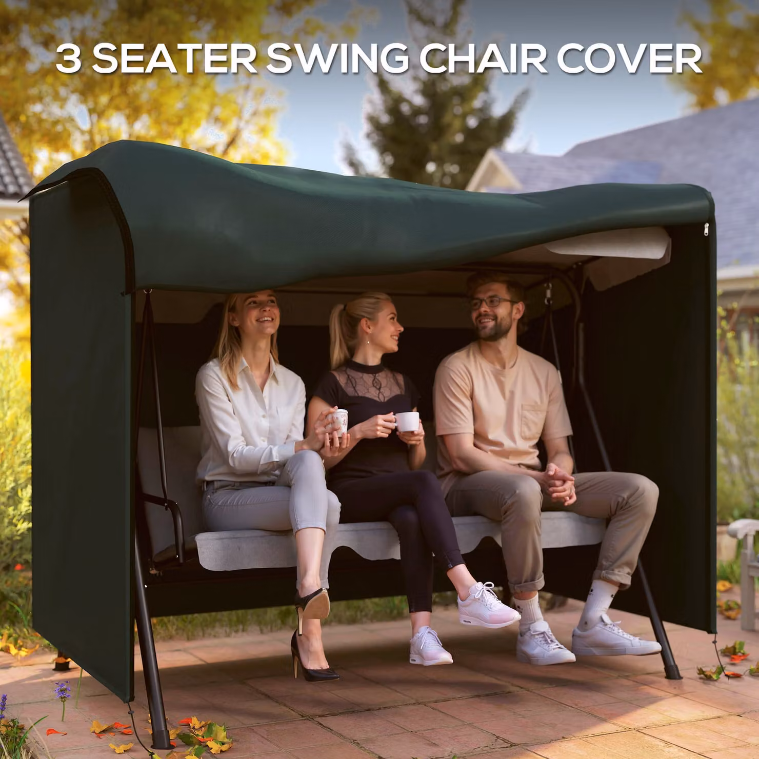 Outsunny Waterproof Green Swing Chair Cover in Durable Polyester – 5