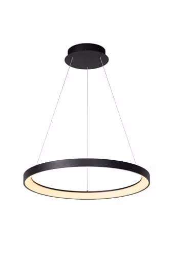 Lucide Vidal Dimmable LED Ring Pendant Light in Black, Diameter: 58 cm