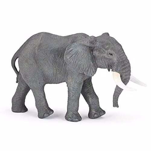 Papo Wild Life Collection Large African Elephant Figure, Grey and Multicolour