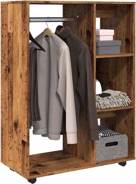 Berkfield Home Rustic Old Wood Wardrobe in Brown, W/D/H: 80 x 40 x 110 cm – 1