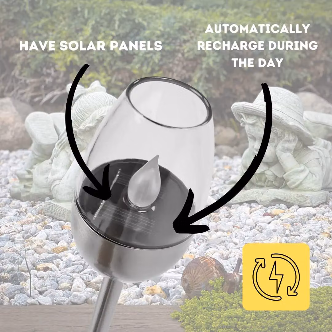 Marco Paul 4pc Solar LED Flame Effect Torch Lights in Silver – 4