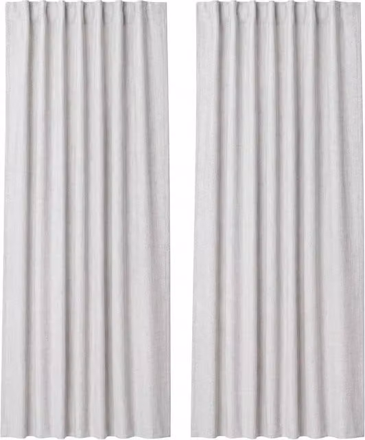 VOGREX Thermal Blackout Curtains in Off-White Linen Look with Sound Dampening Properties
