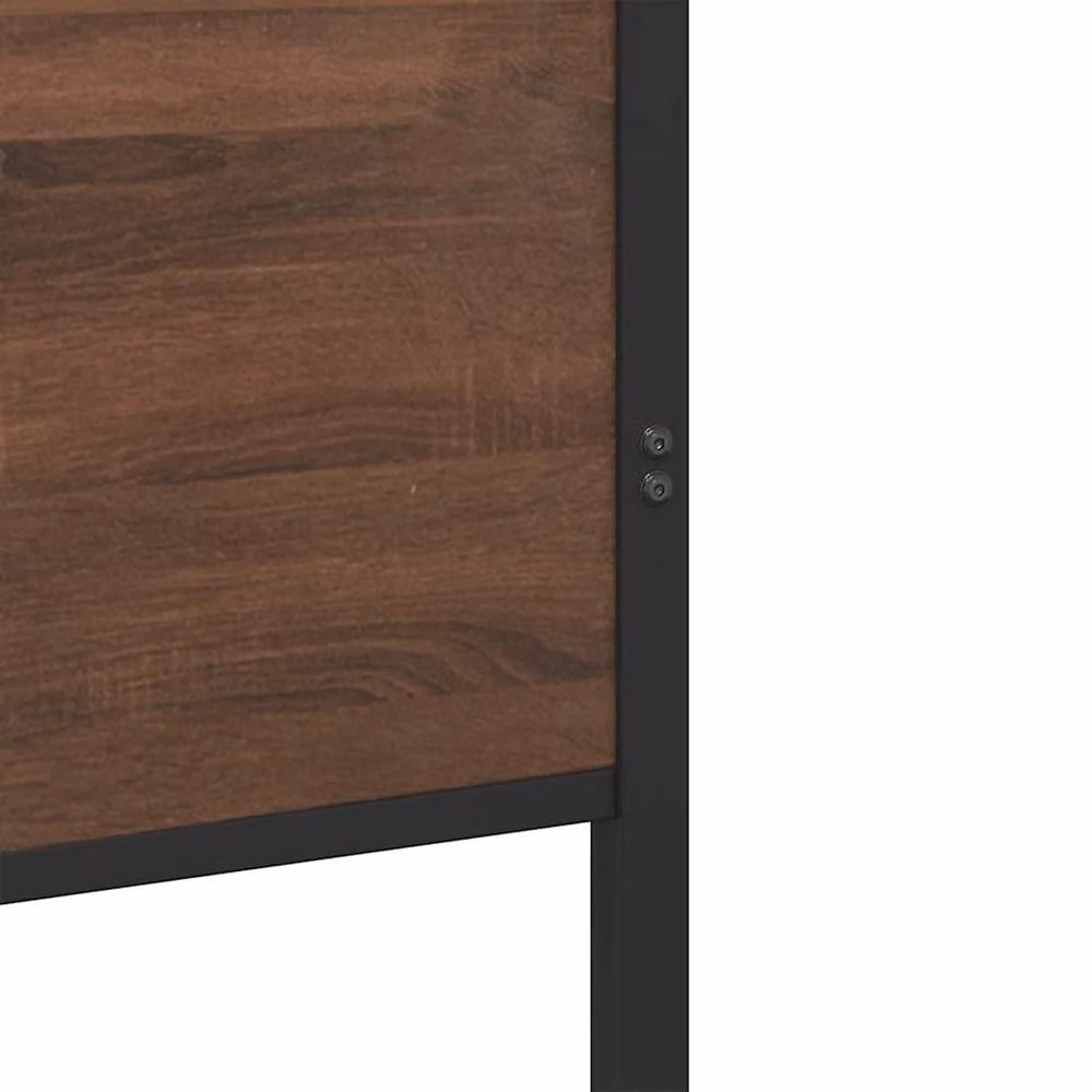 Berkfield Home Metal Bed Frame in Brown Oak, W/D/H: 80 x 200 cm – 6