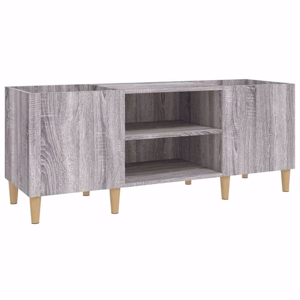 Berkfield Home Record Cabinet in Grey Sonoma, W/D/H: 121 x 38 x 48 cm – 2