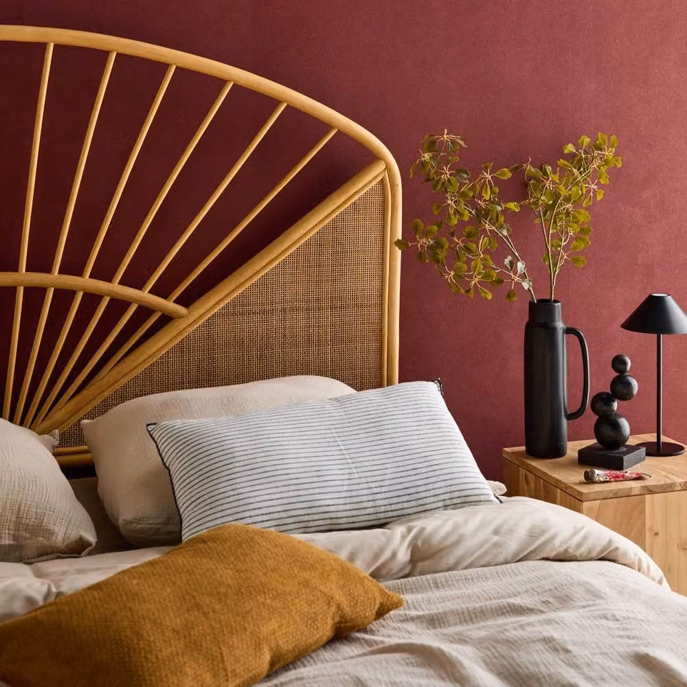 sweeek Natural Rattan and Cane Double Headboard in Brown – 3