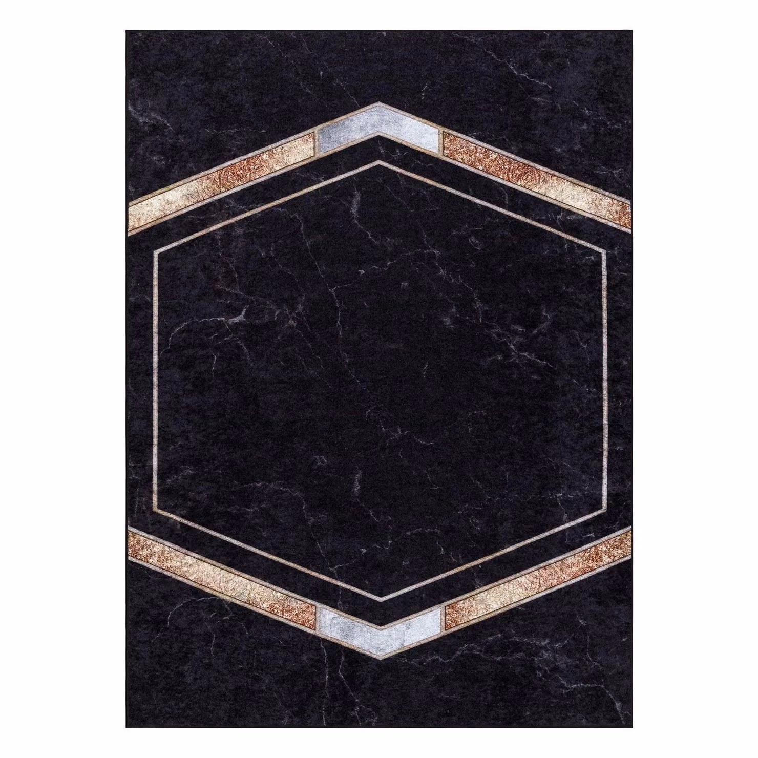 RugsX Miro Geometric Black Rectangular Rug, W: 120 cm, L: 170 cm – 3
