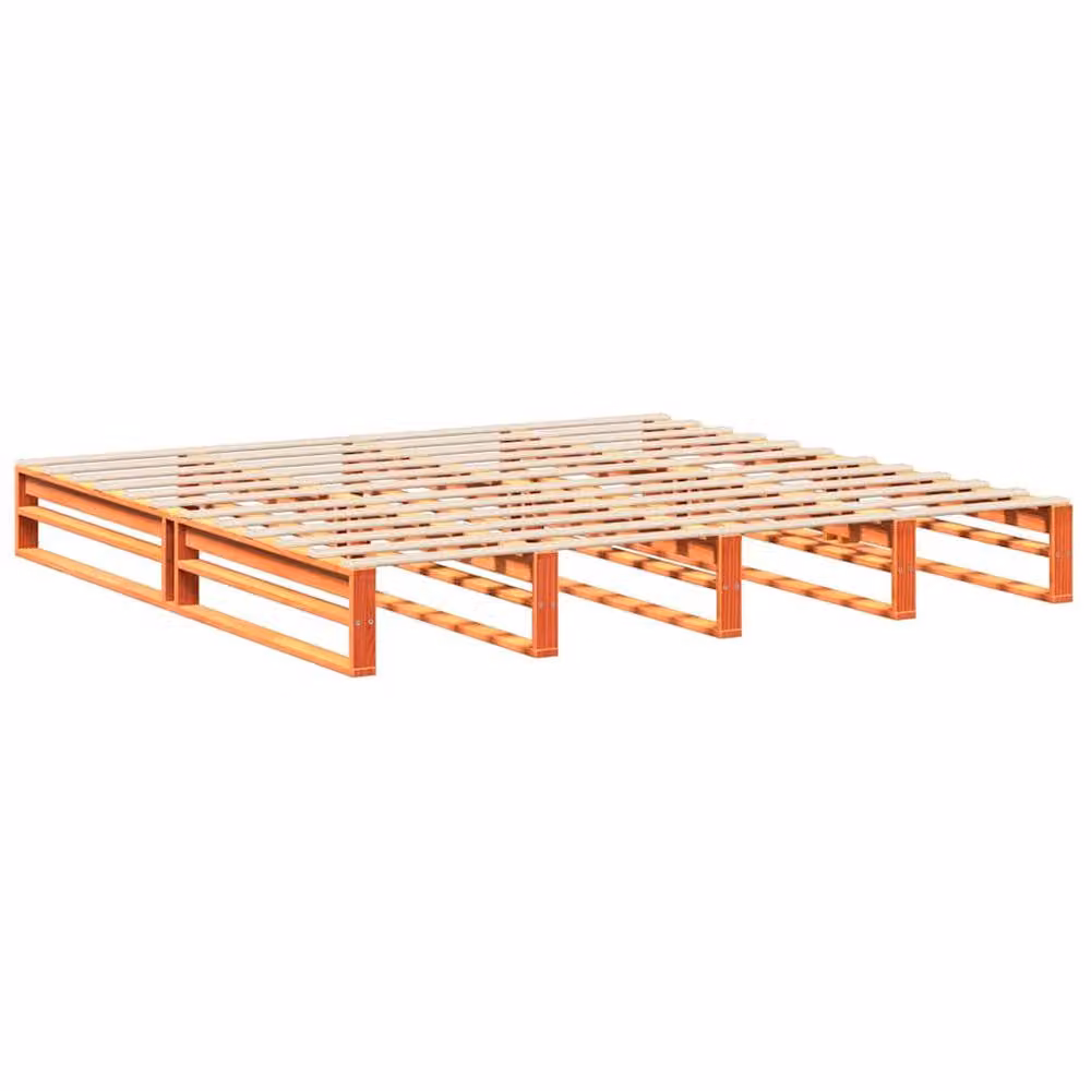 Berkfield Home Super King Solid Wood Pine Bed Frame in Waxed Brown, W/D/H: 180 x 200 cm – 2