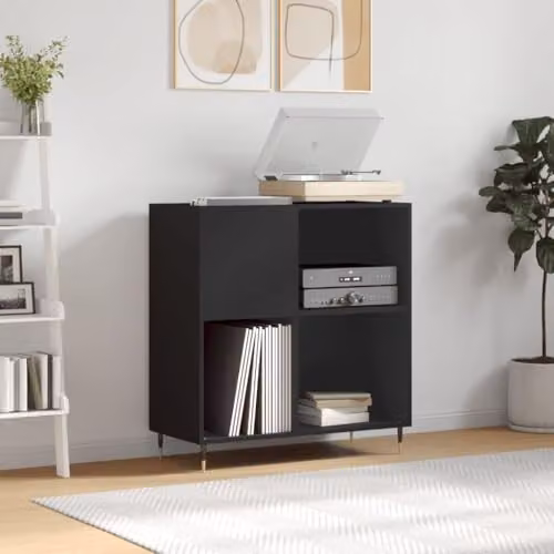 vidaXL Classic Record Cabinet in Black, W/D/H: 84.5 x 38 x 89 cm – 2