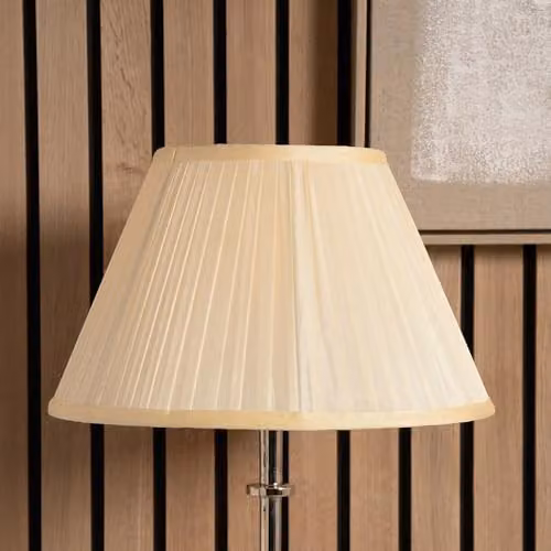 Ruma Pacific Lifestyle Almond Silk Pleated Empire Lampshade in Beige – 2