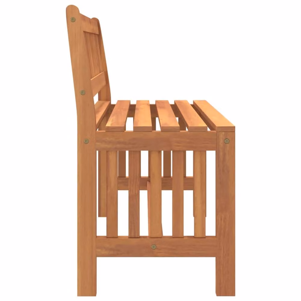 Berkfield Home Solid Wood Eucalyptus Garden Bench in Brown, Width: 110 cm – 3