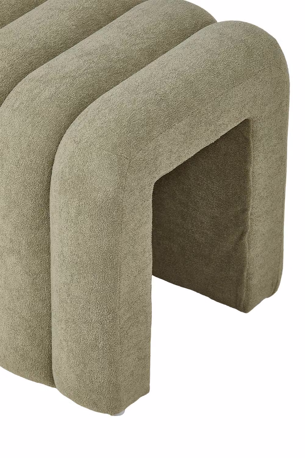 Living and Home Modern U-Shaped Upholstered Footstool in Green – 4