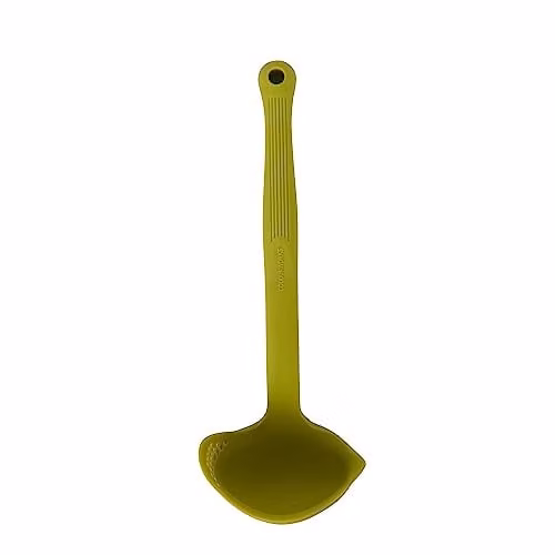Colourworks Silicone Heat Resistant and Non-Scratch Kitchen Ladle in Green, 27 cm – 1