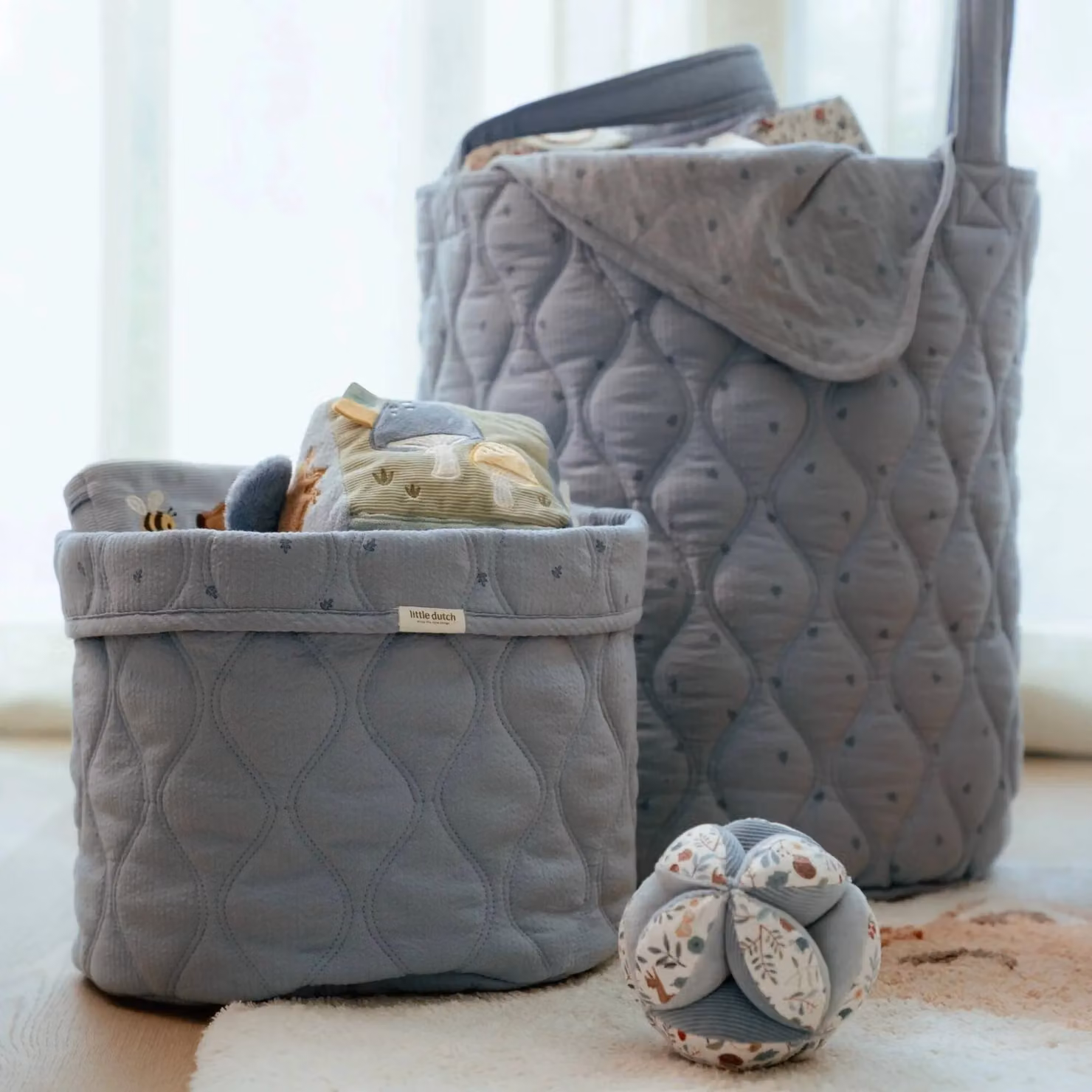Little Dutch Fabric Storage Basket for Babies in Blue – 3