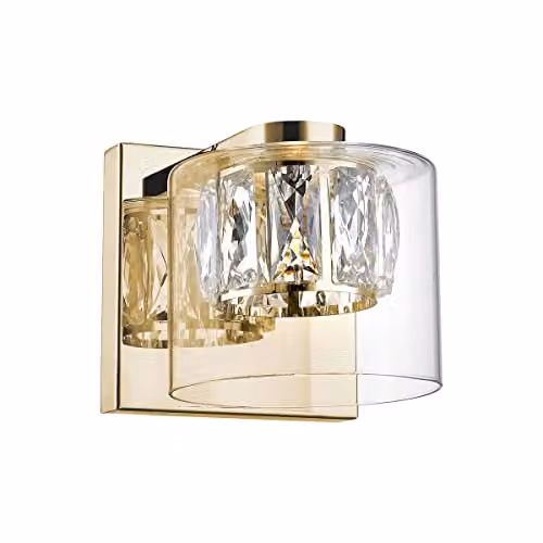 Netlighting Gem Wall Lamp in Gold/Brass with Transparent Glass, 450lm, 3000K