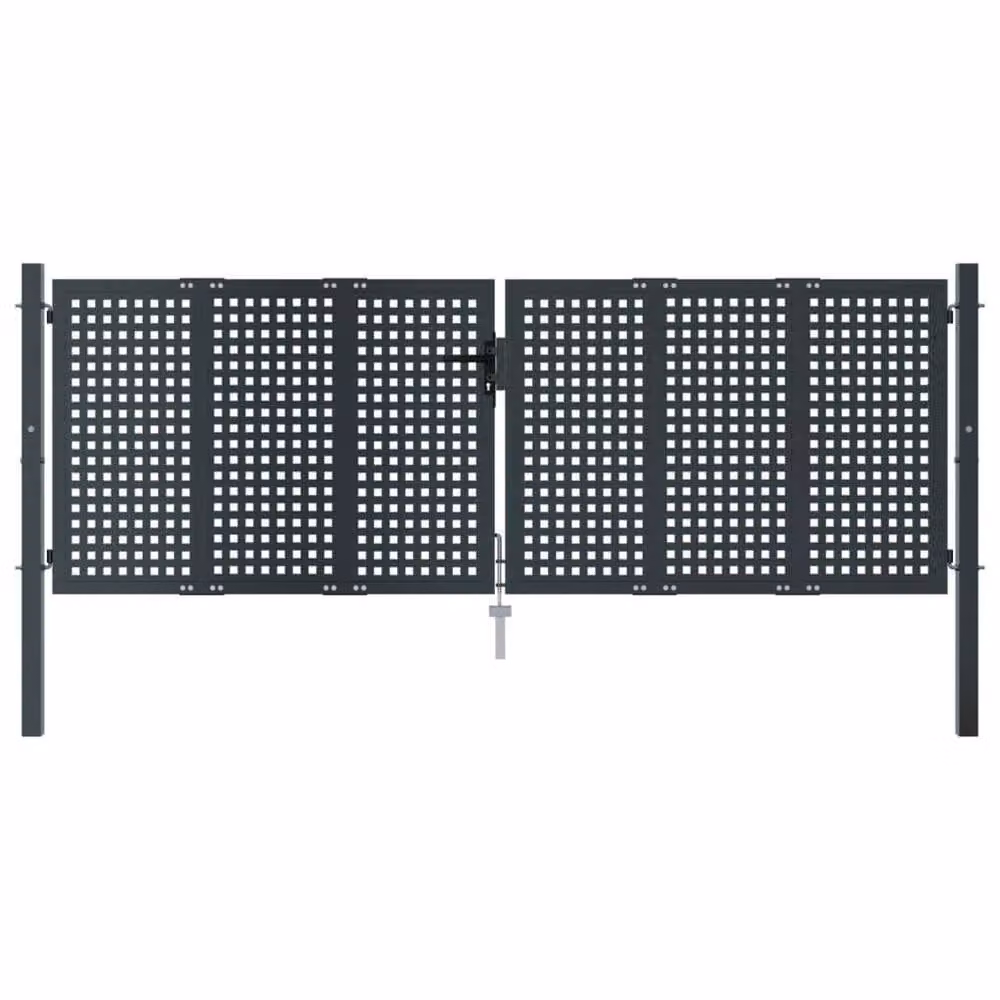 Berkfield Home Steel Wire Mesh Garden Gate in Anthracite Grey, W: 300 cm, H: 150 cm – 3