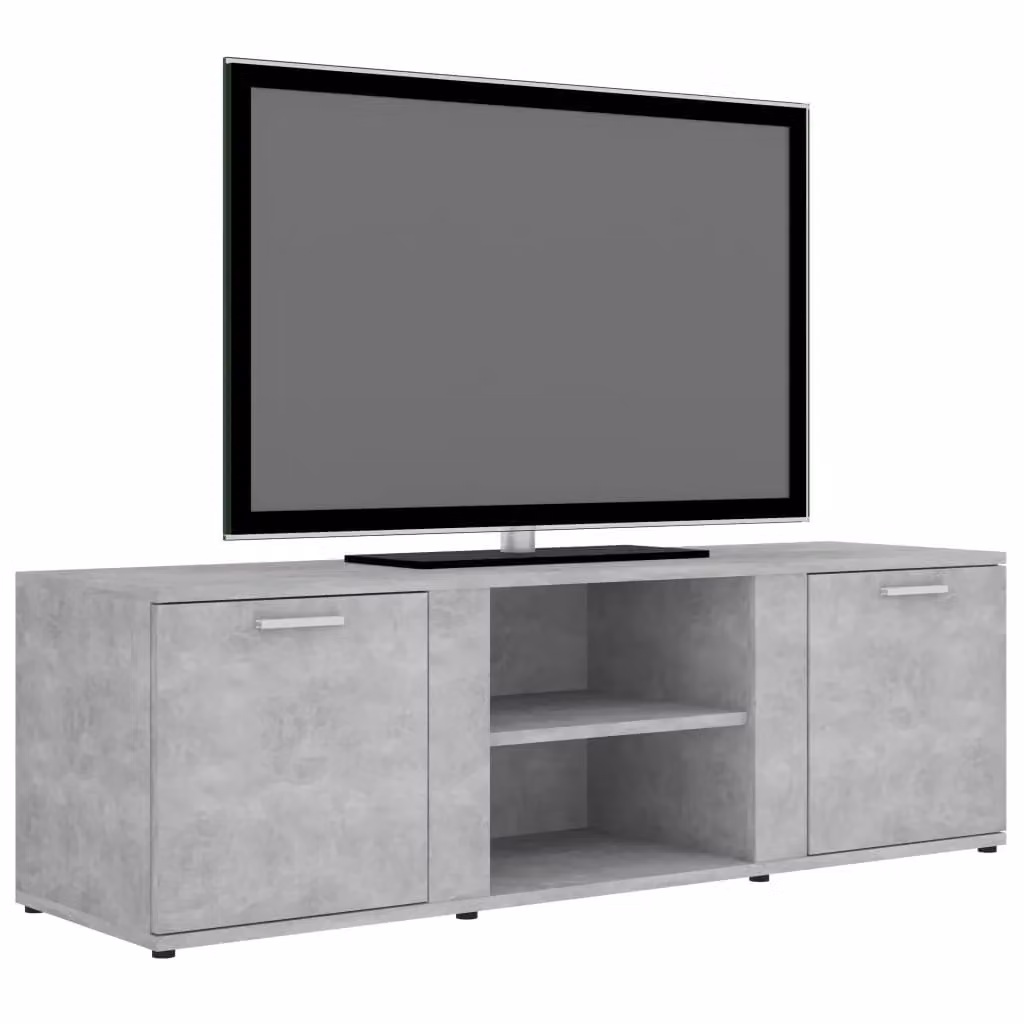Berkfield Home TV Cabinet in Concrete Grey, W/D/H: 120 x 34 x 37 cm – 3