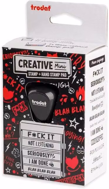 Trodat Humorus Mean Sayings Creative Mini Text Stamp in Black