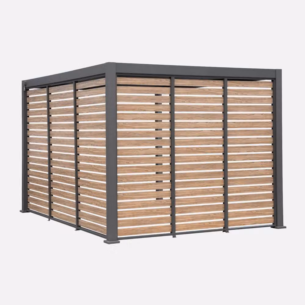 Sweekeet Aluminium Louver Panel in Anthracite Grey for Triomphe 4x3m Pergola, Width: 130 cm – 2