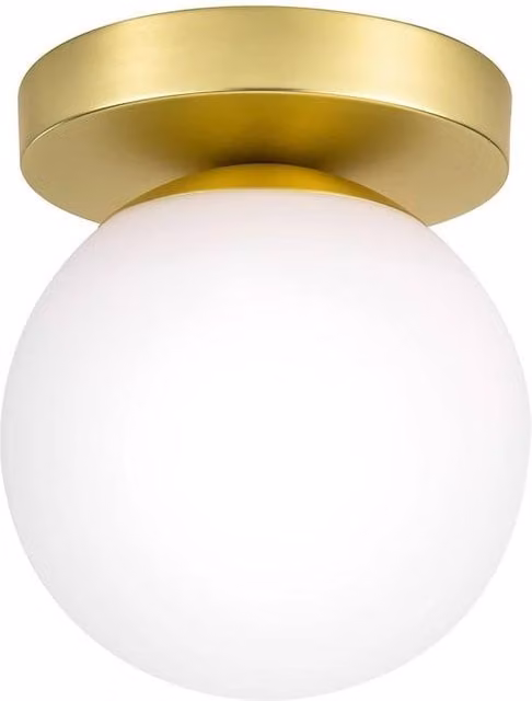 Goeco Modern Gold and White Glass Sphere Ceiling Light with E27 Bulb Holder – 1