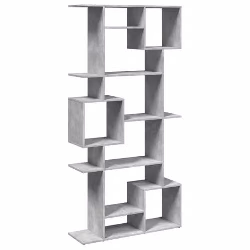vidaXL Modern Book Cabinet in Concrete Grey, W/D/H: 92 x 29 x 188 cm