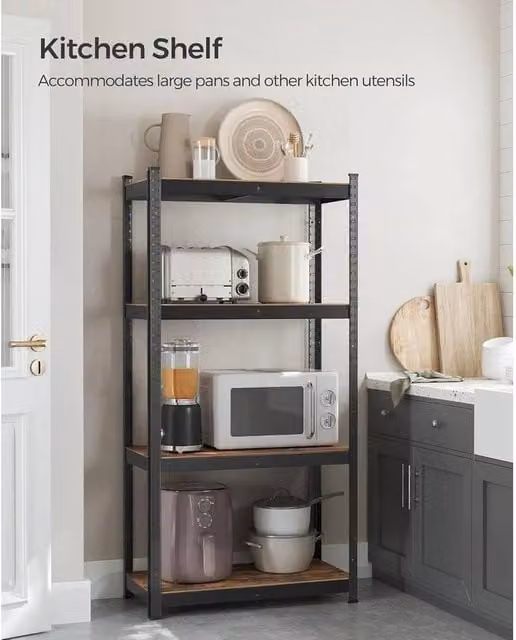KORVIXA Industrial Freestanding Shelving Unit in Brown, W/D/H: 40 x 40 x 160 cm – 1