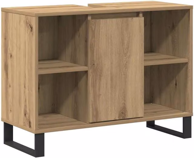 Berkfield Home Artisan Oak Modern Bathroom Vanity Unit in Brown