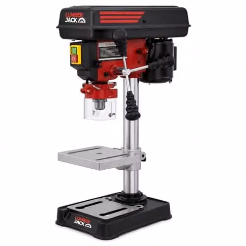 Lumberjack 5 Speed Benchtop Pillar Drill Press in Red