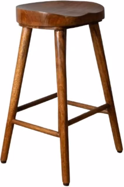 Elm Home And Garden Solid Mango Wood Kitchen Bar Stool in Dark Brown Finish, H: 70 cm, W: 40 cm, D: 34 cm