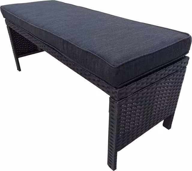 Furniture One Modern Dark Grey Rattan Garden Patio Bench Seat