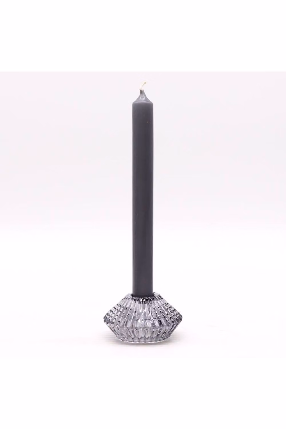 KDMD Flower Flip Midnight Grey Glass Tealight and Dinner Candle Holder – 2