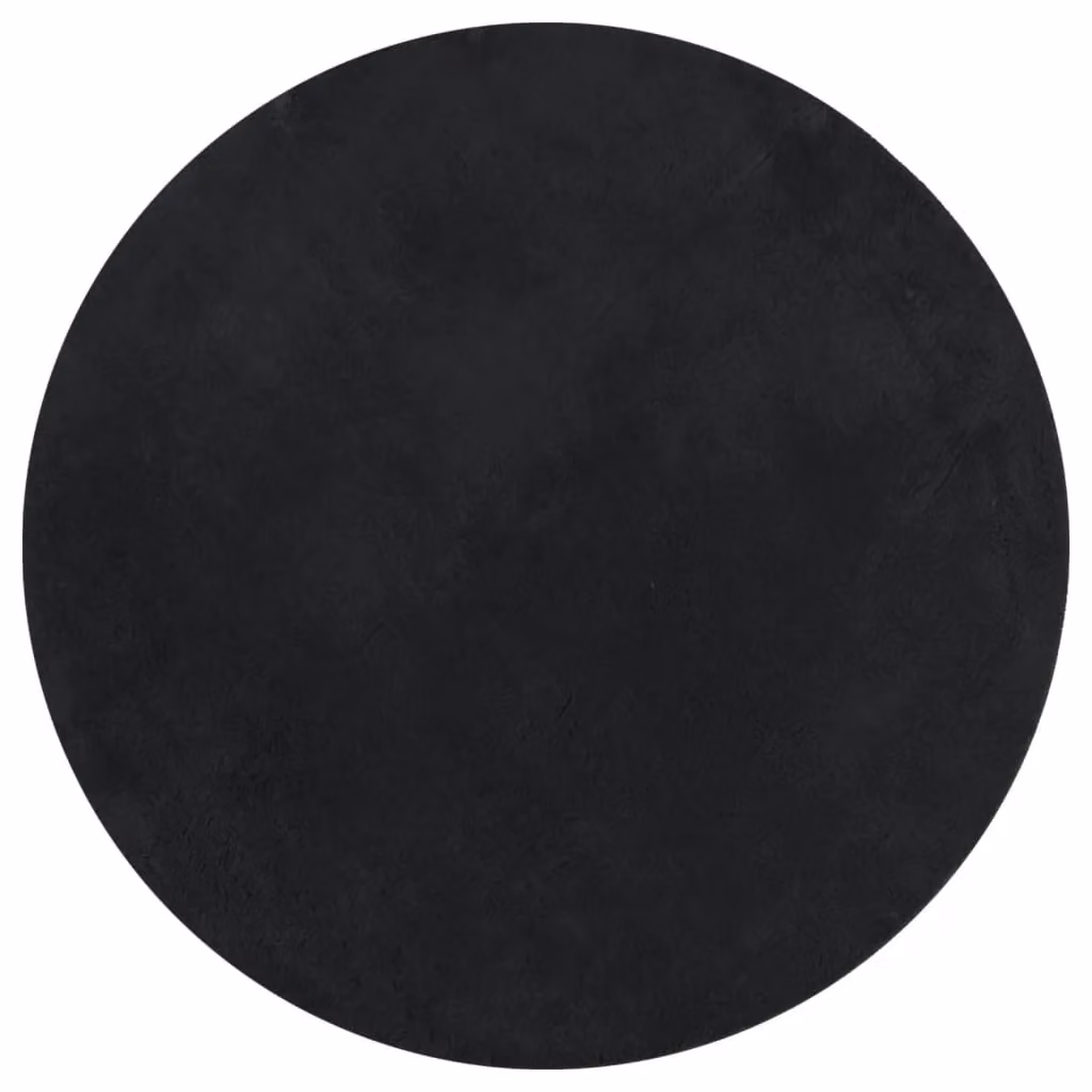Berkfield Home HUARTE Round Short Pile Washable Rug, Black, Diameter: 100 cm – 1