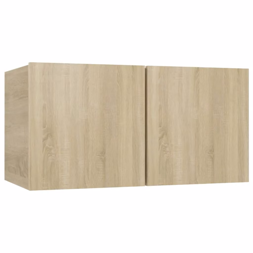 Berkfield Home Set of 4 Wall Mounted TV Cabinets in Sonoma Oak Brown, W/D/H: 60 x 30 x 30 cm – 3