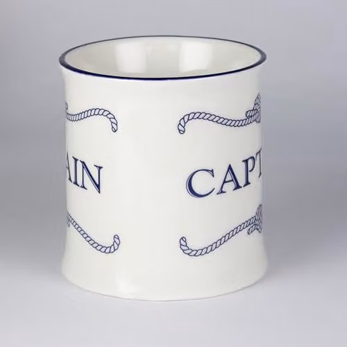 Nauticalia Bone China and Ceramic Crew Mug in White and Blue – 2