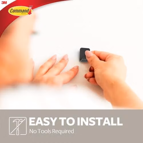 3M Command Small Metallic Wall Hooks in Matt Black, Pack of 4 with 5 Adhesive Strips – 4