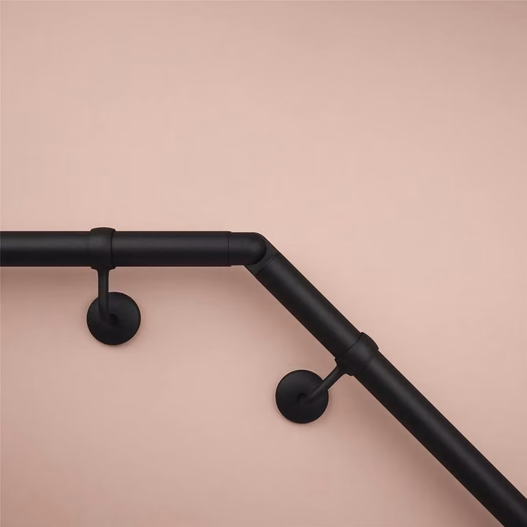 Rothley Matt Black Modern Adjustable Bannister Staircase Handrail Elbow 40mm