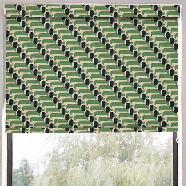 Orla Kiely Dog Show Translucent Made to Measure Roller Blind in Green