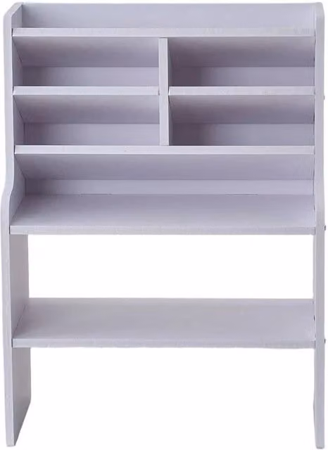 KORVIXA 2-Tier Desktop Storage Shelf and Office Desk Organiser in White