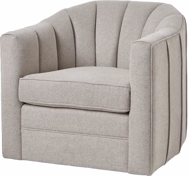 KDMK Lily Modern Swivel Tub Chair in Grey Soft Twill Fabric