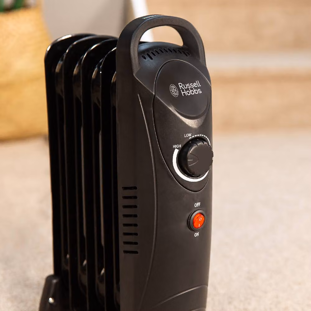Russell Hobbs 650W 5 Fin Oil Filled Portable Radiator in Black – 3