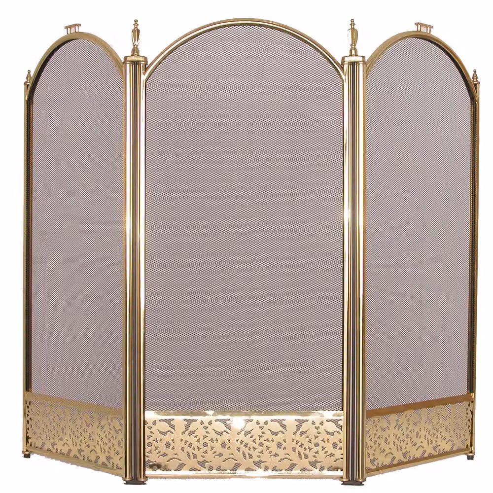 Home Discount Fire Vida Ingleton 3 Panel Fire Guard in Metallic Gold – 5