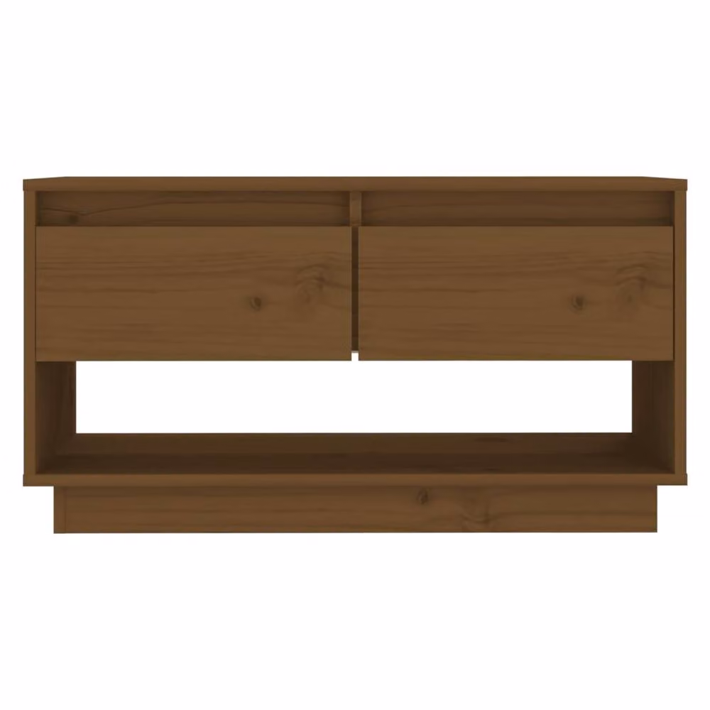Berkfield Home Rustic Solid Wood Pine TV Cabinet in Honey Brown, W: 74 cm, D: 34 cm, H: 40 cm – 3