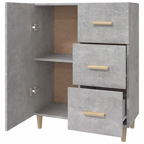 vidaXL Modern Sideboard in Grey MDF, W/D/H: 69.5 x 34 x 90 cm – 4