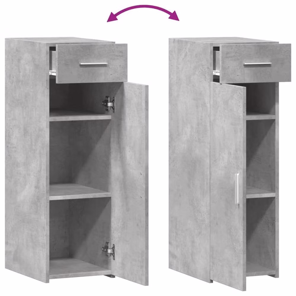 Berkfield Home Concrete Grey Sideboard in Engineered Wood W/D/H: 30 x 42.5 x 93 cm – 4