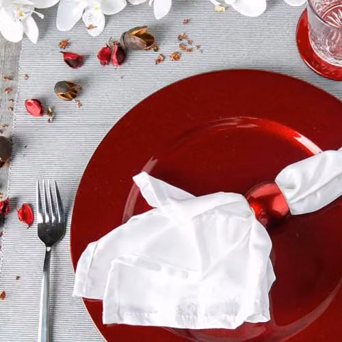 Argon Tableware Metallic Charger Plate in Red, Diameter: 33 cm – 2