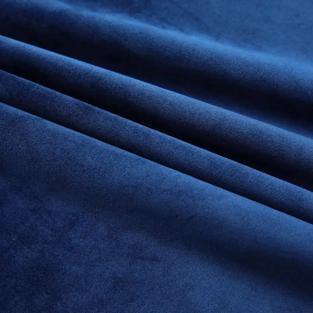 Berkfield Home Blackout Velvet Curtains, 2 Pack, Blue, W: 140 cm, H: 245 cm – 3